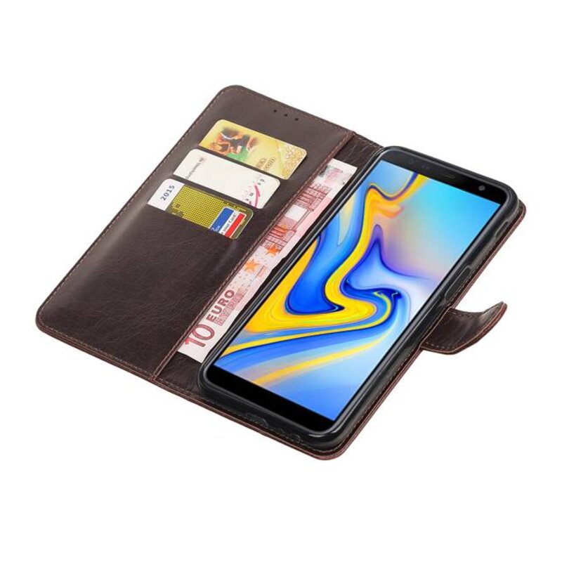 Pull Up Bookstyle für das Samsung Galaxy J6 Plus Mocca