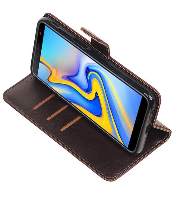 Pull Up Bookstyle für das Samsung Galaxy J6 Plus Mocca