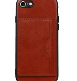 Staand Back Cover 1 Pasjes voor iPhone 8 / 7 Bruin