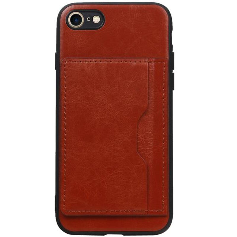 Pochette arrière Portrait 1 carte pour iPhone 8/7 Marron