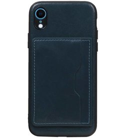 Staand Back Cover 1 Pasjes voor iPhone XR Navy