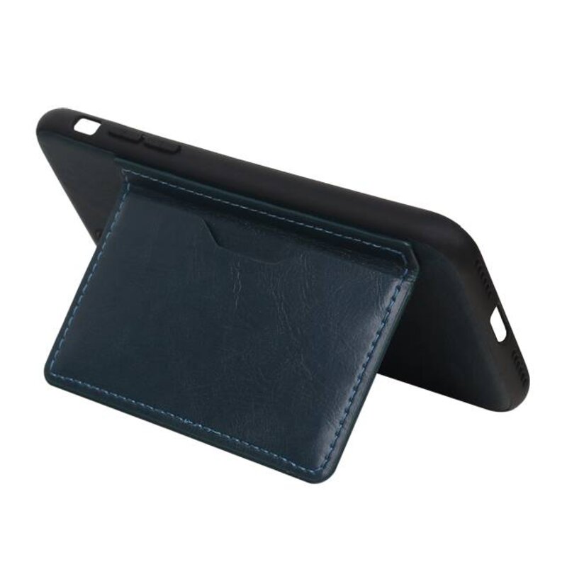 Staand Back Cover 1 Pasjes voor iPhone XR Navy