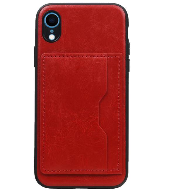 Staand Back Cover 1 Pasjes voor iPhone XR Rood