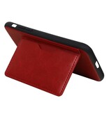 Stand Back Cover 1 Pases para iPhone XR Rojo