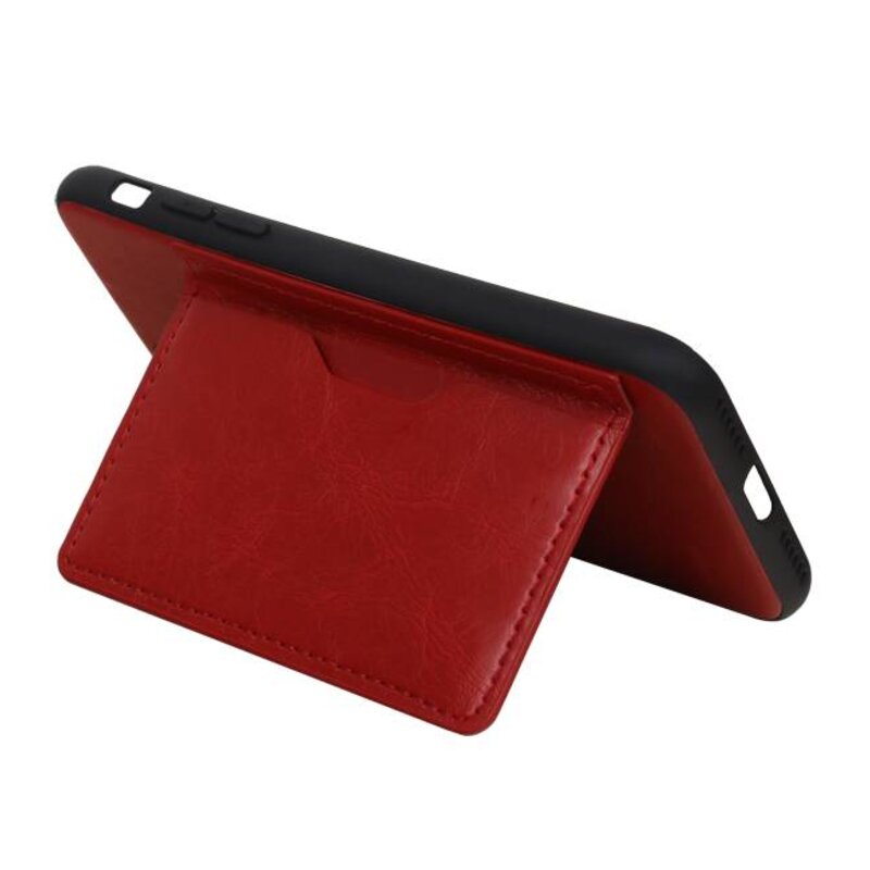 Stand Back Cover 1 Pases para iPhone XR Rojo