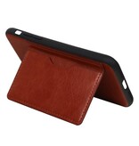 Pochette arrière Portrait 1 carte pour iPhone XR Marron