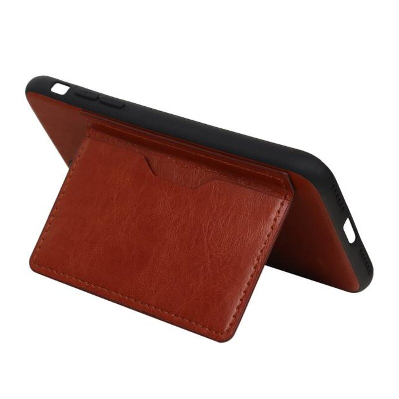 Pochette arrière Portrait 1 carte pour iPhone XR Marron