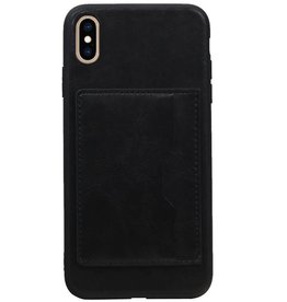 Stand Back Cover 1 Pases para iPhone XS Max Black