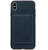Staand Back Cover 1 Pasjes voor iPhone XS Max Navy