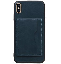 Staand Back Cover 1 Pasjes voor iPhone XS Max Navy
