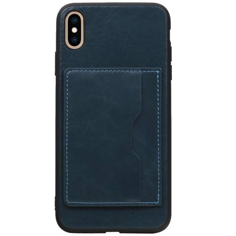 Staand Back Cover 1 Pasjes voor iPhone XS Max Navy