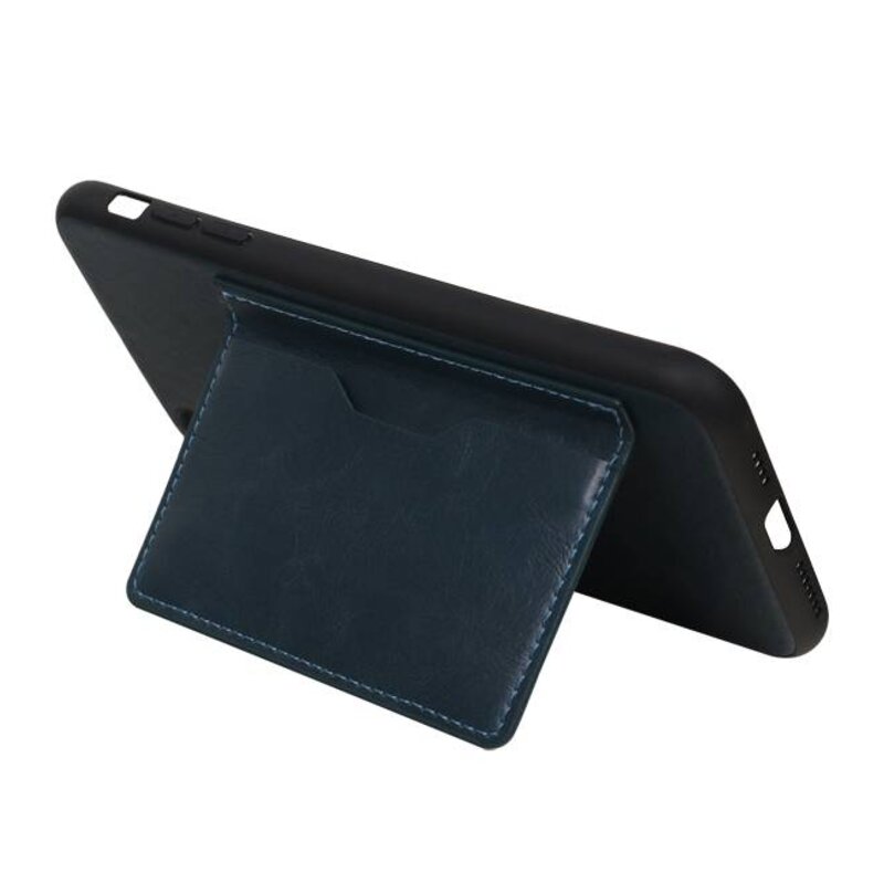 Staand Back Cover 1 Pasjes voor iPhone XS Max Navy