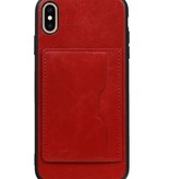 Stand Back Cover 1 Pases para iPhone XS Max Red