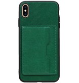 Staand Back Cover 1 Pasjes voor iPhone XS Max Groen