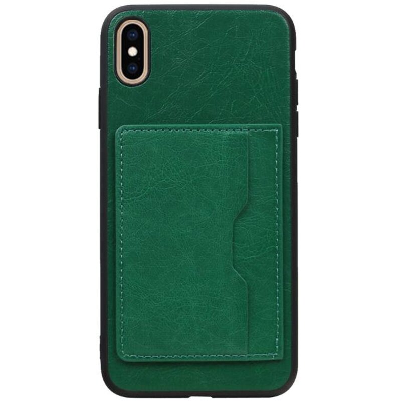 Staand Back Cover 1 Pasjes voor iPhone XS Max Groen