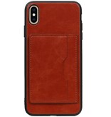 Stand Back Cover 1 Pases para iPhone XS Max Brown