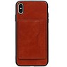 Staand Back Cover 1 Pasjes voor iPhone XS Max Bruin