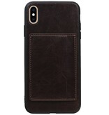 Stand Back Cover 1 Pases para iPhone XS Max Mocca