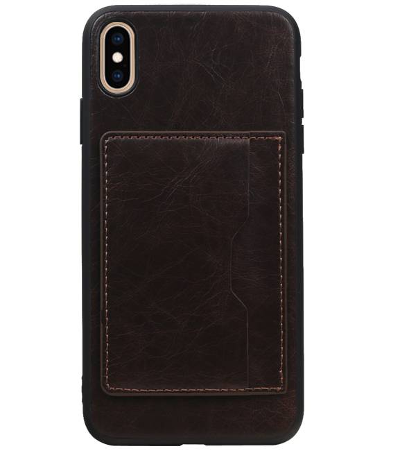 Stand Back Cover 1 Pases para iPhone XS Max Mocca