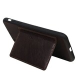 Staand Back Cover 1 Pasjes voor iPhone XS Max Mocca