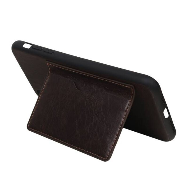 Stand Back Cover 1 Pases para iPhone XS Max Mocca