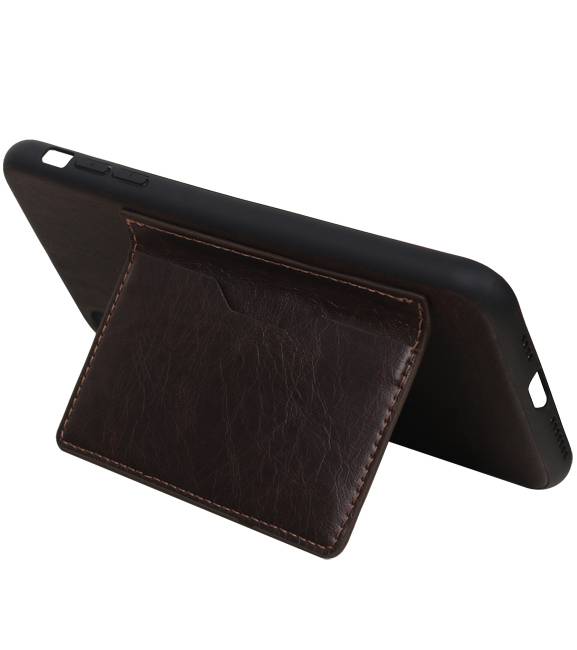 Stand Back Cover 1 Pases para iPhone XS Max Mocca