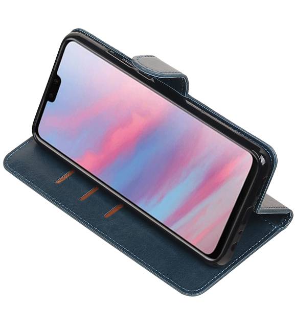Pull Up Bookstyle voor Huawei Y9 2019 Blauw