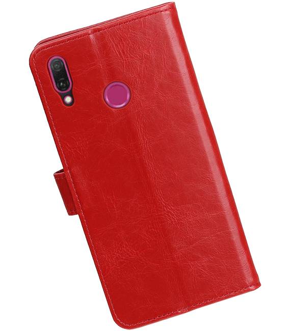 Pull Up Bookstyle voor Huawei Y9 2019 Rood