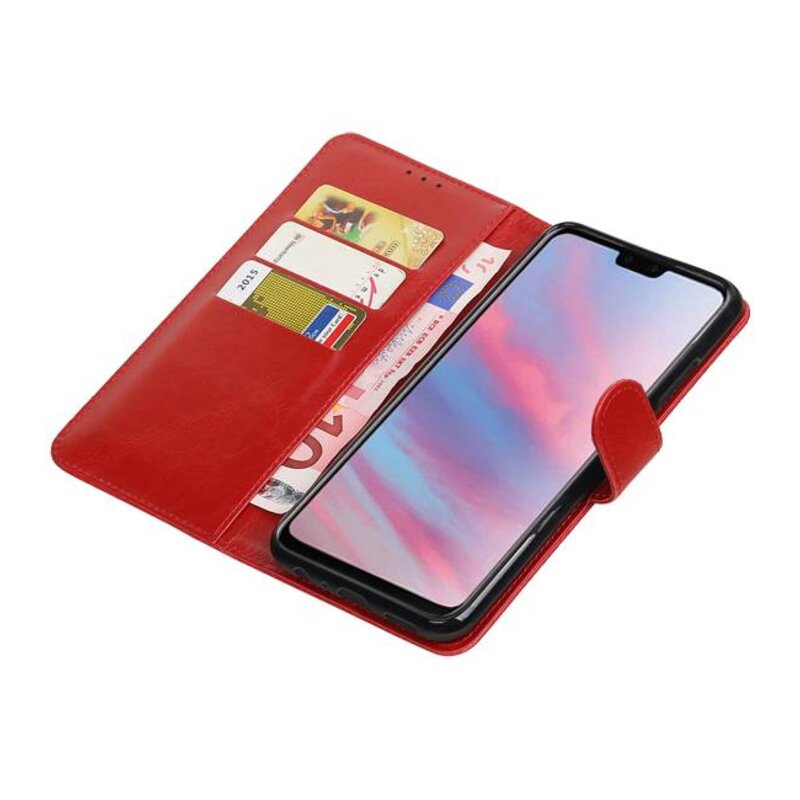 Style de livre Pull Up pour Huawei Y9 2019 rouge