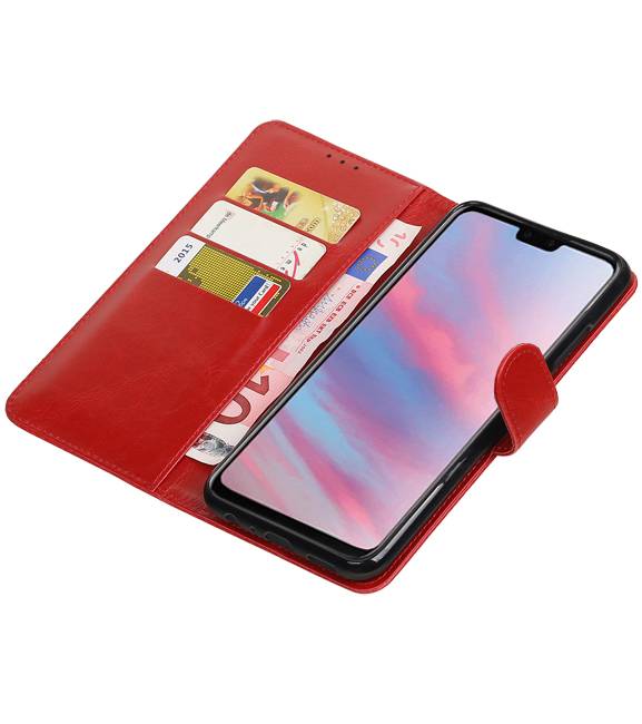 Pull Up Bookstyle voor Huawei Y9 2019 Rood