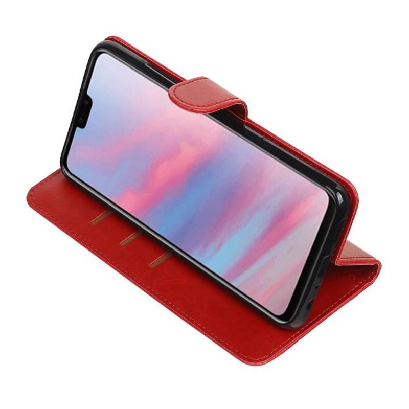 Style de livre Pull Up pour Huawei Y9 2019 rouge