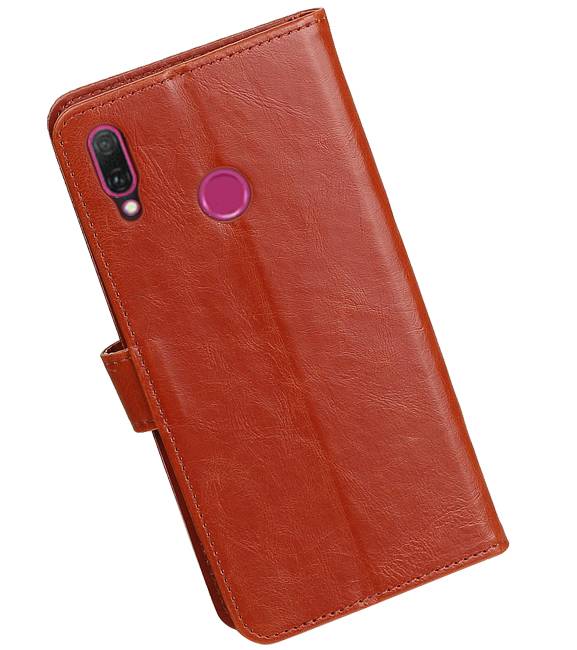 Pull Up Bookstyle voor Huawei Y9 2019 Bruin