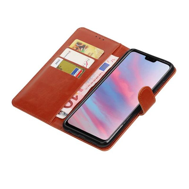 Pull Up Bookstyle pour Huawei Y9 2019 Marron