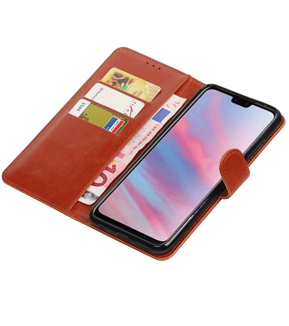 Pull Up Bookstyle voor Huawei Y9 2019 Bruin