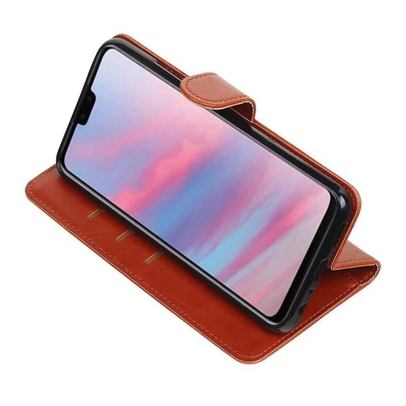 Pull Up Bookstyle pour Huawei Y9 2019 Marron