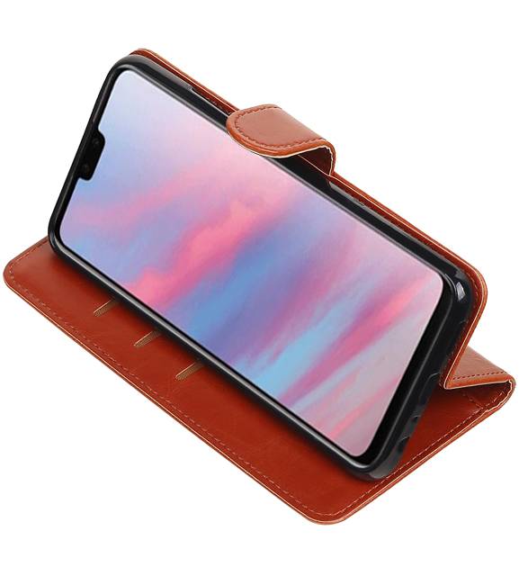 Pull Up Bookstyle voor Huawei Y9 2019 Bruin