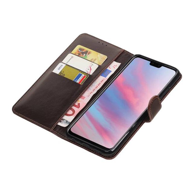 Style de livre Pull Up pour Huawei Y9 2019 Mocca