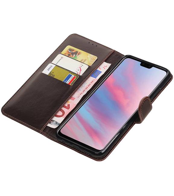 Style de livre Pull Up pour Huawei Y9 2019 Mocca