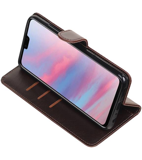 Pull Up Bookstyle voor Huawei Y9 2019 Mocca