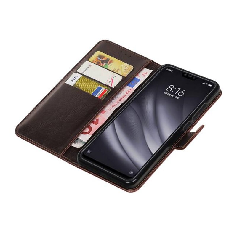 Pull Up Bookstyle voor XiaoMi Mi 8 Lite Mocca