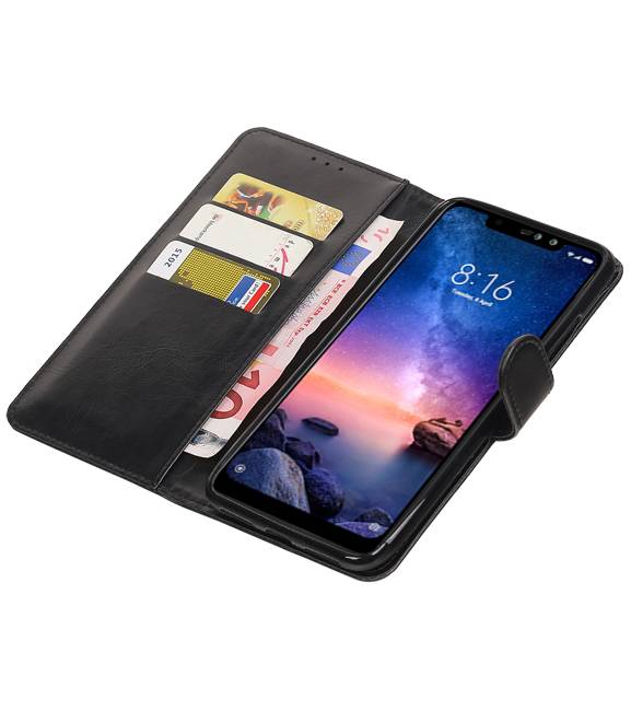 Pull Up Bookstyle voor XiaoMi Redmi Note 6 Pro Zwart