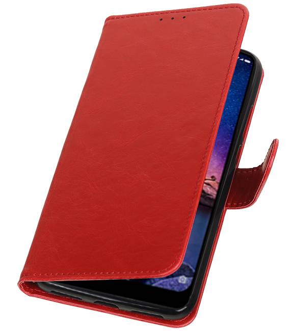 Pull Up Bookstyle voor XiaoMi Redmi Note 6 Pro Rood