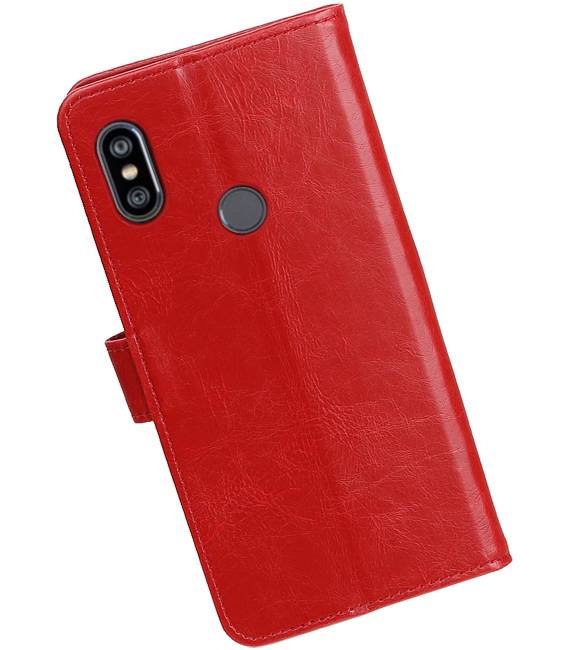 Pull Up Bookstyle voor XiaoMi Redmi Note 6 Pro Rood