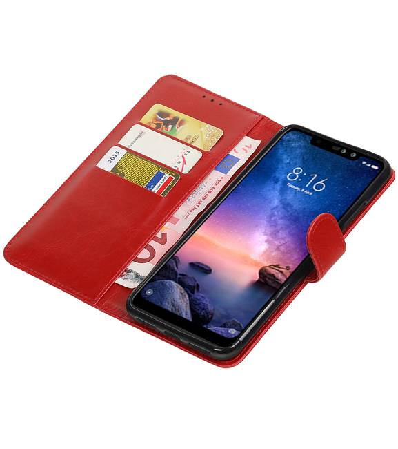 Pull Up Bookstyle voor XiaoMi Redmi Note 6 Pro Rood