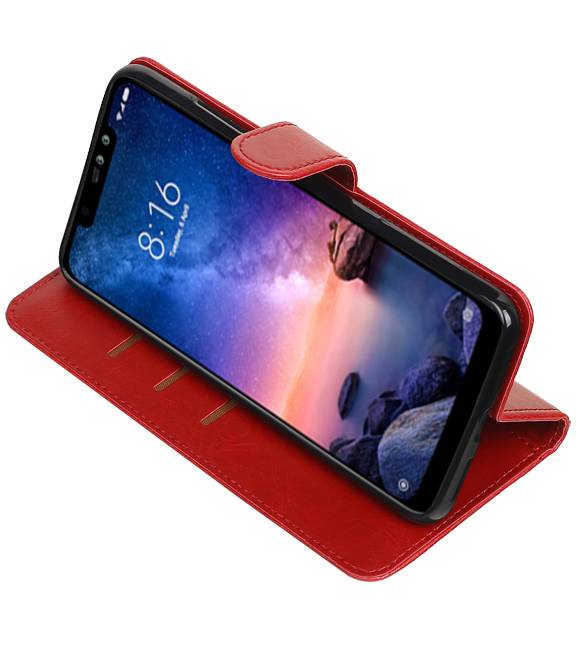 Pull Up Bookstyle for XiaoMi Redmi Note 6 Pro Red