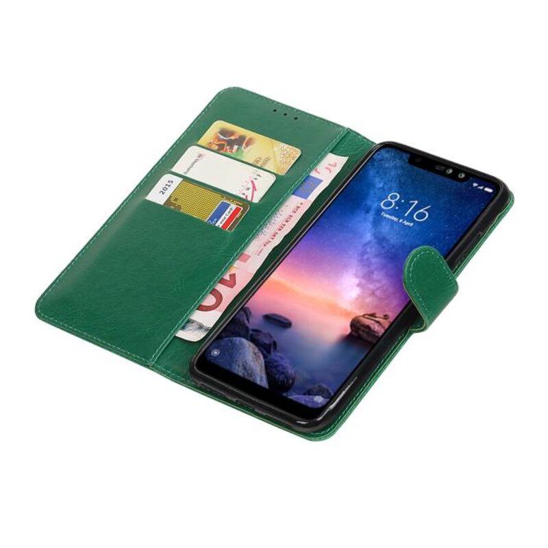 Pull Up Bookstyle pour XiaoMi Redmi Note 6 Pro Vert