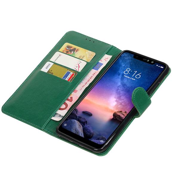 Pull Up Bookstyle voor XiaoMi Redmi Note 6 Pro Groen