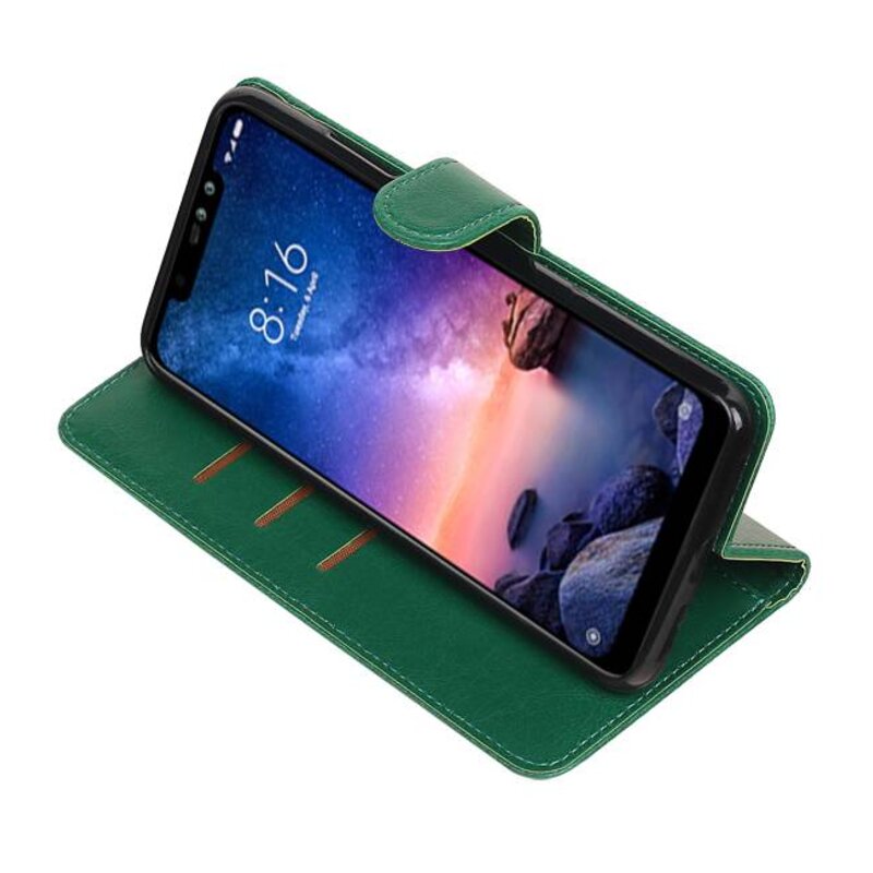 Pull Up Bookstyle pour XiaoMi Redmi Note 6 Pro Vert