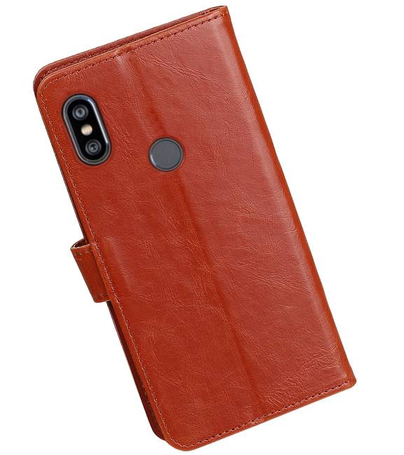 Pull Up Bookstyle for XiaoMi Redmi Note 6 Pro Brown