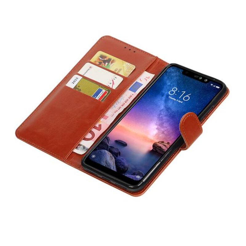 Pull Up Bookstyle para XiaoMi Redmi Note 6 Pro Brown